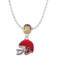 thumbnail image 1 of Delight Jewelry Silvertone Small Red Football Helmet Mia Monkey Charm Necklace, 1 of 4