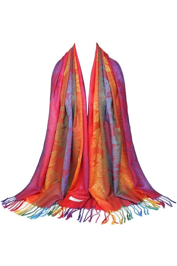 Colorful Jacquard pashmina Women Wrap Shawl tassels Scarves