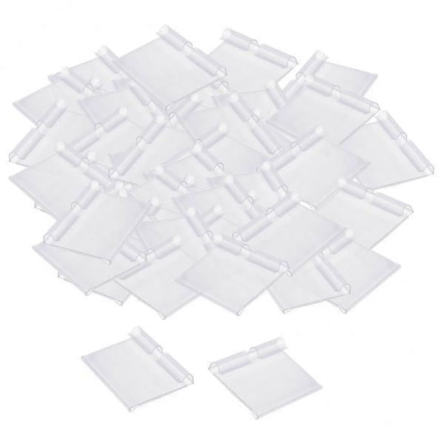 Paquete de 50 Soportes de Exhibición de Etiquetas de Precio kusrkot PVC Doble Gancho Duradero