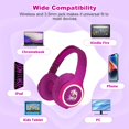 thumbnail image 3 of Auriculares Bluetooth para niños YUSONIC Unicornio plegables con LED, 3 of 9