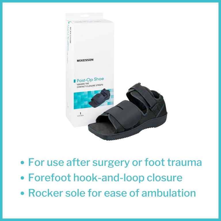McKesson Post-Op Foot Brace Recovery Shoe, Square Toe - Male 9.5
