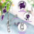 thumbnail image 3 of Marcapáginas de metal vintage yuxing con colgante de piedra preciosa cristal morado, 3 of 5