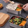 thumbnail image 3 of 304 Stainless Steel Lunch Boxes Sealed Containers Portable Sushi Box Bento Camping Tableware Leakproof Food Carrier, 3 of 9