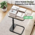 thumbnail image 2 of Driftwood Grey TV Tray Table, Adjustable Height & Rounded Metal Corners, Snack Table for Couch, Sofa, Bed, Chair, Living Room, C Shaped End Side Table for Eating, Dinner or Laptop, Small Spaces, 2 of 15