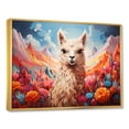 thumbnail image 2 of Designart "Enchanting Valley of Alpacas" Animals Framed Wall Art - Traditional Pink Alpaca Living Room Framed Canvas Art, 2 of 6