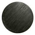 thumbnail image 4 of Rustic 5pc Dining Set Round Dining Table 4x Side Chairs Gray Fabric Button Tufted Scroll Back Chair Pedestal Base Dining Room, 4 of 9