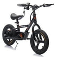 thumbnail image 2 of POVANLI 24V Kids Ride on Electric Toy Dirt Bike, 150W Electric Balance Bike with Key Start, Slow Start, Power Display, Adjustable Seat Height, Hand-Operated Brakes for 3+ Children Gift (Black), 2 of 12