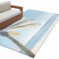 thumbnail image 2 of Blue Coastal Area Rug 3x5 FT, Non Slip Entryway Bedside Carpet, Summer Palm Trees Vacation Watercolor Washable Soft Floor Carpet Indoor Mat Non-Shedding Throw Rugs for Dorm Kitchen Home Office, 2 of 8