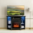thumbnail image 2 of Costway Fireplace TV Stand with Led Lights & 18'' Electric Fireplace for Tvs up to 50'', 2 of 10