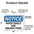 thumbnail image 2 of (2 Pack) Paper Towels And Organic Items OSHA Notice Sign 18 Inch X 12 Inch Plastic Sign, Weather Resistant, UV Protected for Workplace, Business, and Construction Site, Made in the USA, 2 of 8