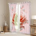 thumbnail image 3 of Homewish Pink Rose Black Out Curtains,Romantic Floral Flower Curtains Pack of 2 (42x63 Each),Retro Print Bedroom Curtains For Girls Kids,Breathable Home Decor, 3 of 6