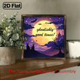 thumbnail image 5 of 2D Flat, 1pc Halloween Wooden Framed Wall Art - Spooky Moonlit Night Scene with Bats, Ghoulishly Good Times - Purple Pink Halloween Decor - PreFramed 8x8 Inch Home Decoration for Living Room, Kitch, 5 of 9