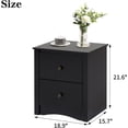 thumbnail image 5 of Kinbor Nightstand Sofa Side End Table with 2 Drawers Accent Table, Black, 5 of 6