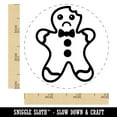 thumbnail image 2 of Gingerbread Man Sad Eaten Cookie Christmas Self-Inking Rubber Stamp Ink Stamper - Blue Ink - Small 3/4 Inch, 2 of 7