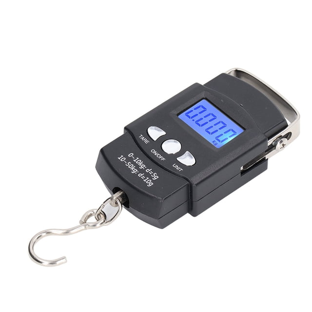 Ecomeon Portable Electronic Scale,Electronic Hook Scale LCD Digital Hanging Fishing 50kg With 1meter Concealed Tape Measure,Digital Hanging Scale
