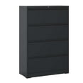 thumbnail image 3 of Lisonu 4 Drawer Lateral File Cabinet with Lock, Heavy-Duty Metal Filing Cabinet for Home Office, High-Capacity Storage for Letter/Legal/A4 Files, Black, 3 of 19