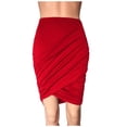 thumbnail image 2 of EDFBUYKRS Female Skirts Long Tutu Skirts for Women Yellow Fashion Ladys Skirt Pleating High Waist Solid Casual Slim Base Skirt, 2 of 3
