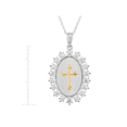 thumbnail image 5 of Women's Finecraft Cross Pendant Necklace with Cubic Zirconia in Sterling Silver, 18", 5 of 7