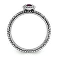 thumbnail image 2 of 925 Sterling Silver Stackable Expressions Checker-cut Rhodolite Garnet Ring Size: 5; for Adults and Teens; for Women and Men, 2 of 5