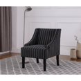 thumbnail image 3 of HomePop Chaise d'Appoint Traditionnelle en Bois et Tissu Motif Rayé Noir, 3 of 12