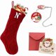 thumbnail image 1 of wonima44 Christmas Stockings with Initials, 18’’ Large Embroidered Monogram Knit Christmas Stocking,Xmas Stocking for Kids, Holiday and Family Stocking for Fireplace or Party Decoration Red Letter N, 1 of 1