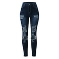 thumbnail image 4 of frariair Ripped Jeans Womens Ladies Pants Plus Size Washed Women's Trousers Dark Blue, 4 of 8