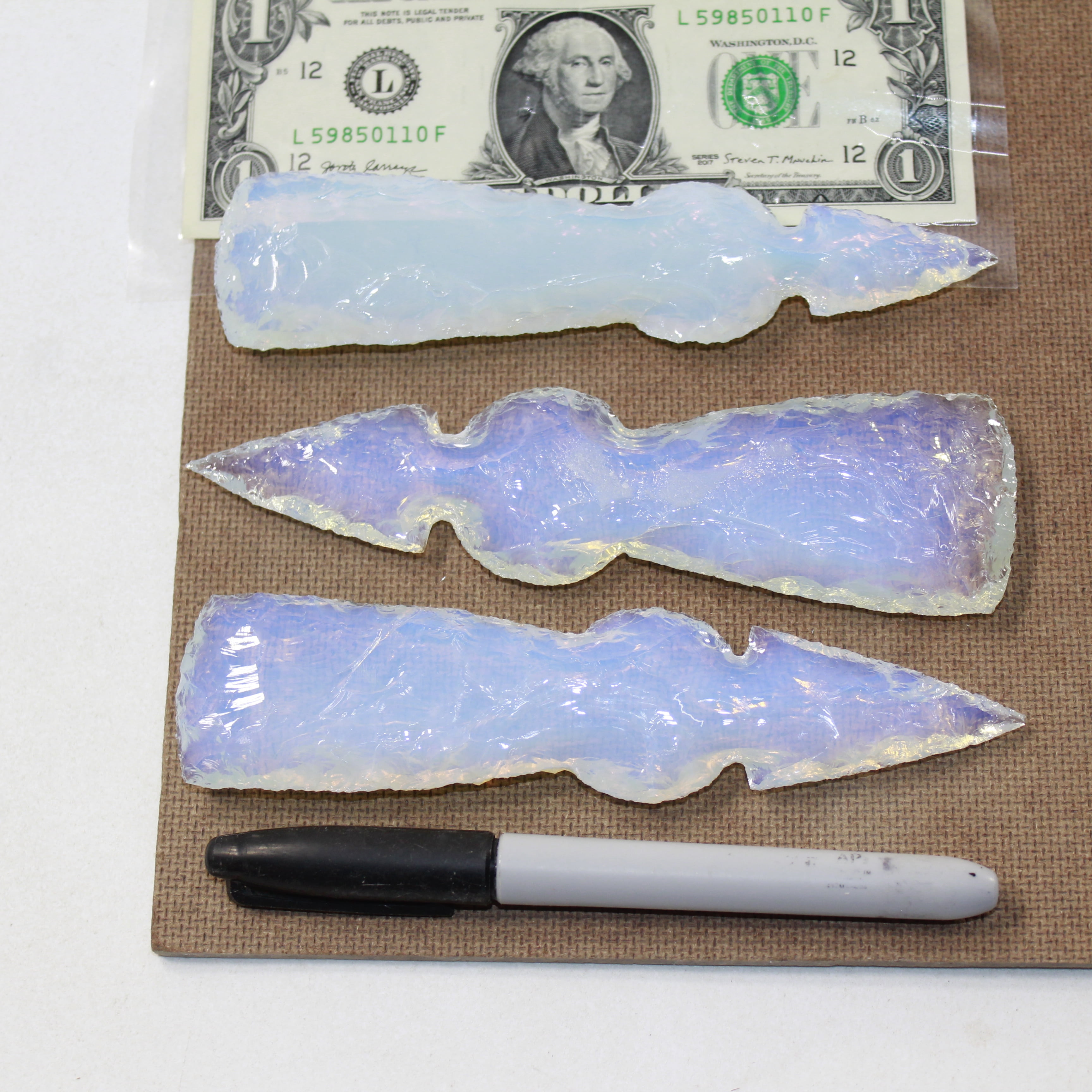 3 Opalite Ornamental Tomahawk Heads #5724  Ax Axe Hatchet