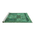 thumbnail image 2 of Ahgly Company Machine Washable Indoor Square Persian Turquoise Blue Traditional Area Rugs, 7' Square, 2 of 4