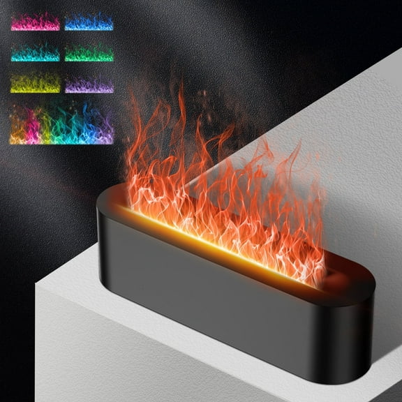 BOZLUN Colorful Flame Air Aroma Diffuser Humidifier, 7 Colors Changing Oil Diffuser, Noiseless Aroma Essential Oils Aromatherapy Diffusers for Large Room, Bedroom, Office