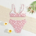 thumbnail image 4 of Taybagh Girls Swimsuits Size 10-12 Hollowed-Out Floral Prints High Waist Swimwear Girls Bikini Set with Spaghetti Strap Stylish Kids Clothes, 4 of 6