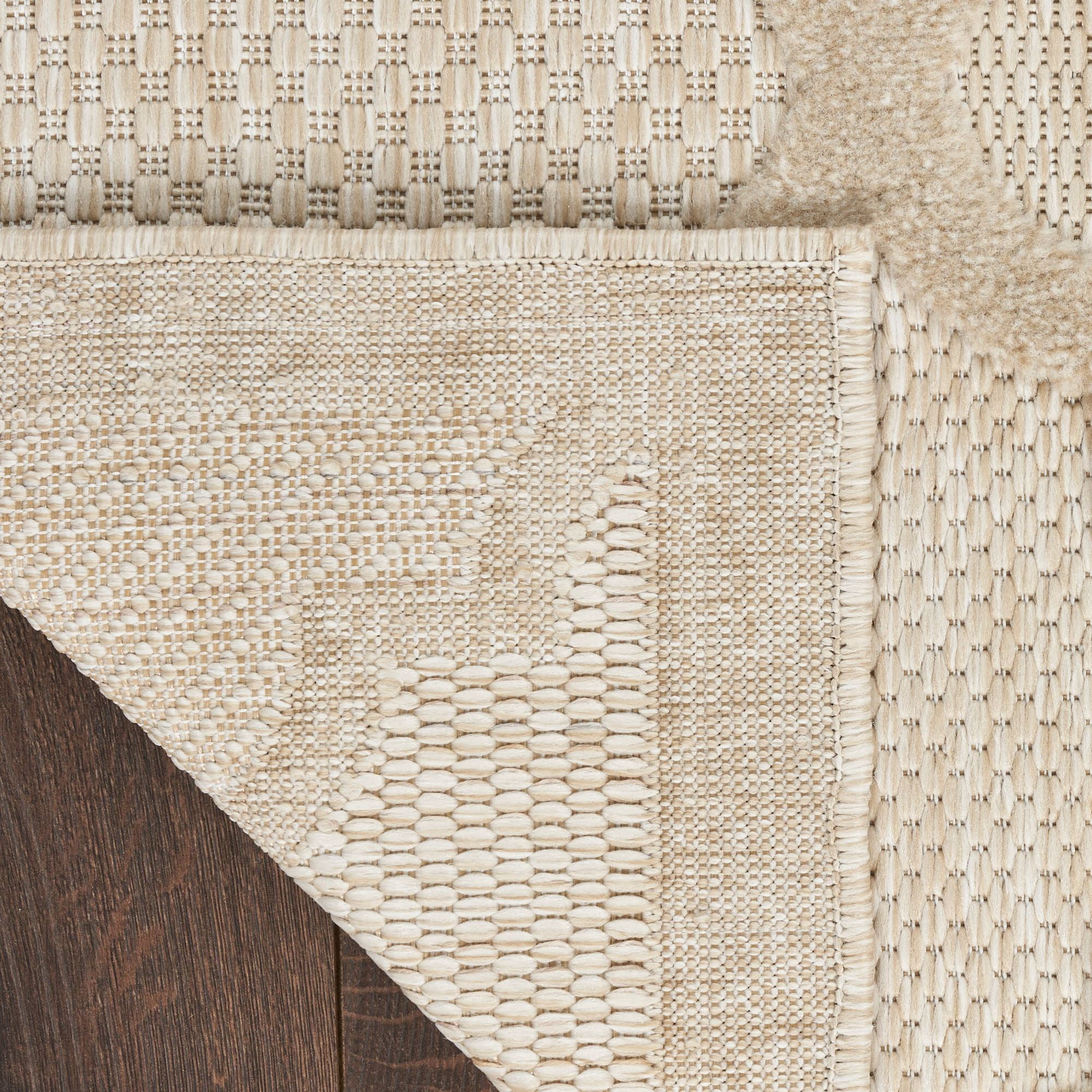 Nourison Easy Care 5' x 7' Cream Modern Flatweave Indoor/Outdoor Rug