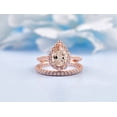 thumbnail image 2 of Sparkle Jewels 2Ct Pear Cut Peach CZ Engagement Bridal Ring 14K Rose Gold Plated, 2 of 5