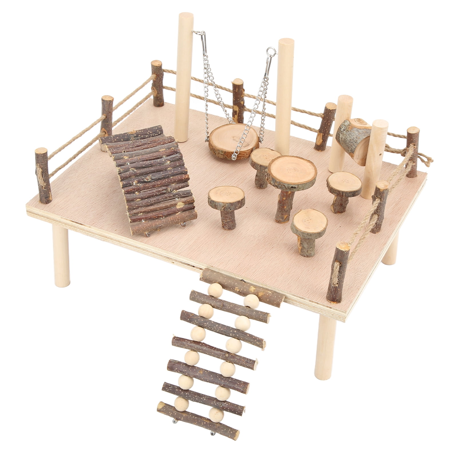 M Buder Hamster Natural Wooden Living Climbing System, Apple Wood Playground Set for Small Pets, 14.96 inches / 38.00 cm