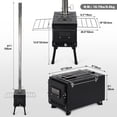 thumbnail image 2 of RedCamp Portable Hot Tent Wood Stove Foldable Camping Stove with 6 Chimney Pipes Front Window Side Racks for Outdoor Heating Cooking Black, 2 of 9