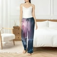 thumbnail image 4 of Cauagu lighthouse Waves Torrential Rain Pajama Pants for Women Loose Fit Wide Leg Trouser Pants Casual Elastic Waist Drawstring Lounge Pants, 4 of 6