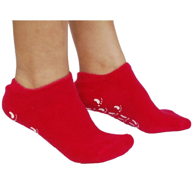EMILYSTORES Calcetines de gel hidratante magenta para talón agrietado 1 par de calcetines hidratantes para mujeres durante la noche para piel seca áspera hidratar suavizar reparar la piel agrietada ge