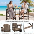 thumbnail image 5 of LOYALICE Tall Plastic Adirondack Chair Set of 2 W/ Outdoor Barstools and Connecting Tray, Brown, 5 of 11