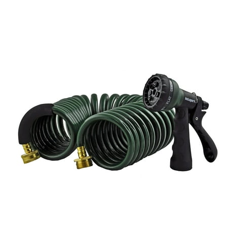 Instapark GHN-06-25 Heavy Duty Recoil 25' Garden Hose with 7-Pattern Spray