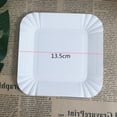 thumbnail image 4 of 100pcs Disposable Paper Plates Square Storage Tableware Plate for Cake Dessert Fruits Snacks (White), 4 of 8