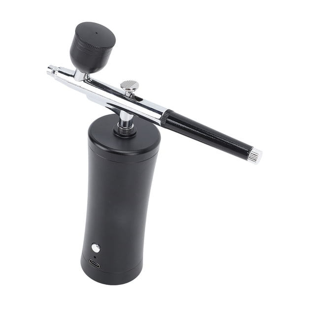 Kit de aerógrafo eléctrico de 30 PSI, aerógrafo inalámbrico para maquillaje, juego de carga USB para arte de uñas, tatuajes, modelos para colorear, color negro
