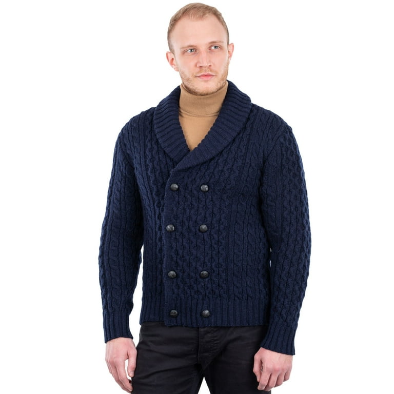 Mens double breasted cardigan hotsell sweater