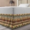 thumbnail image 1 of Primitive Bed Skirt, Mexican Style Doodles with Triangles Circles Folkloric Geometric Tribal, Elastic Bedskirt Dust Ruffle Wrap Around for Bedding Decor, 4 Sizes, Multicolor, by Ambesonne, 1 of 2