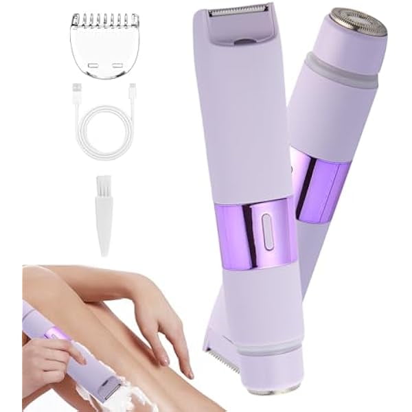 YJJSKEJI Tondeuse Bikini pour Femmes, Rasoir Électrique 2-en-1 pour Femmes, Rasoir Électrique Rechargeable pour Jambes Bras Tondeuse pour Poils Pubiens