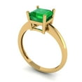thumbnail image 2 of Solitaire Engagement Ring for Women - 1.5ct Simulated Emerald in 14K Yellow Gold Promise Ring, 2 of 6
