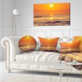 thumbnail image 3 of Designart Orange Sunrise and Glittering Waters - Seascape Throw Pillow - 12x20, 3 of 5