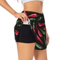 thumbnail image 3 of Running Shorts for Women, bell Pepper Workout Athletic Shorts with Pockets, Lounge Yoga Shorts Women, 3 of 7