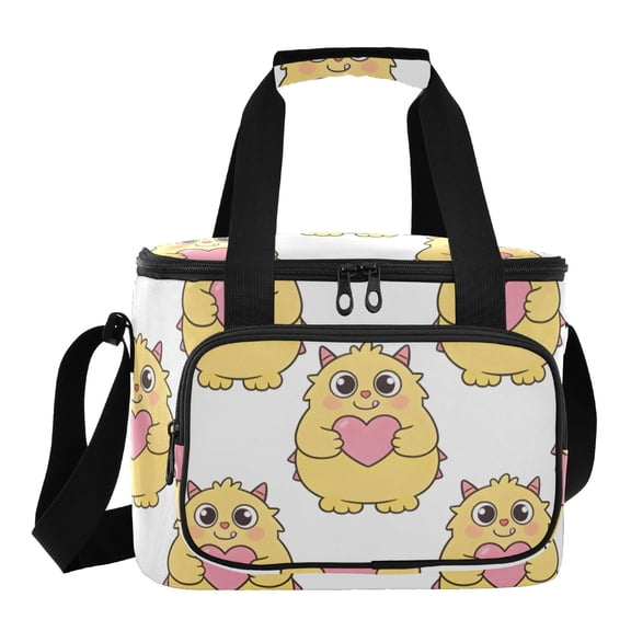 DIXRUYEE Cute Little Monster Cooler BagWaterproof 600D Oxford Cloth Leakproof Lunch Bag with Multiple Pockets for Picnics, Potlucks, Barbecues, Outdoor Activities