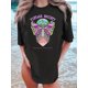thumbnail image 1 of Vintage Society Peaceful and Lovely T-Shirt, 100% Cotton Crew Neck, Casual Animal Pattern, All-SeasoCamisetas para mujer, lindas camisetas con estampado gráfico, de manga corta, estilo casual, para ve, 1 of 6
