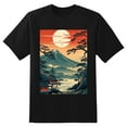 thumbnail image 2 of Plus Size Shirt for Women Black Tops for Women Short Sleeves Shirt for Women Chinese Landscape7 T Shirt Crewneck Shirt for Women XS, 2 of 5