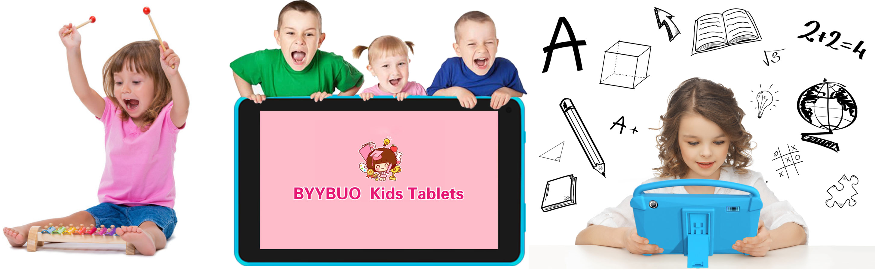 Kids Tablet, 7 Inch Tablet for Kids, Android 12 Tablet 4(2+2)GB RAM+16GB Storage, Toddler Tablets with KIDOZ Parental Control App, WiFi, Bluetooth, Best Gift for Kids Learning and Playing